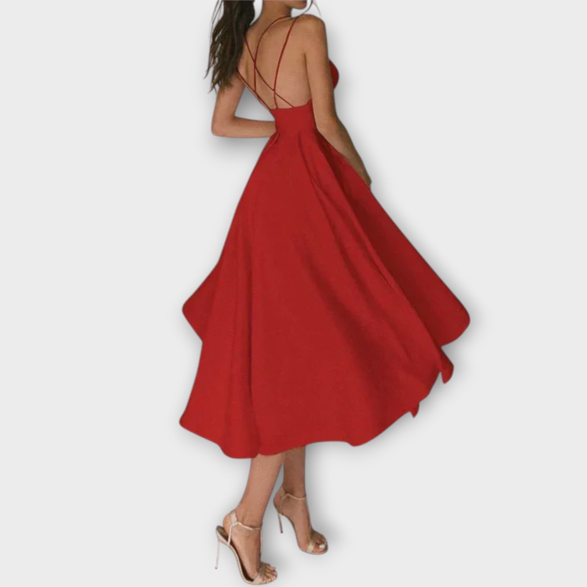 Ailana - Vestido Feminino com Decote V Profundo