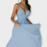 Ailana - Vestido Feminino com Decote V Profundo