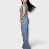 Ivy - Conjunto Elegante de Top com Decote em V e Calças