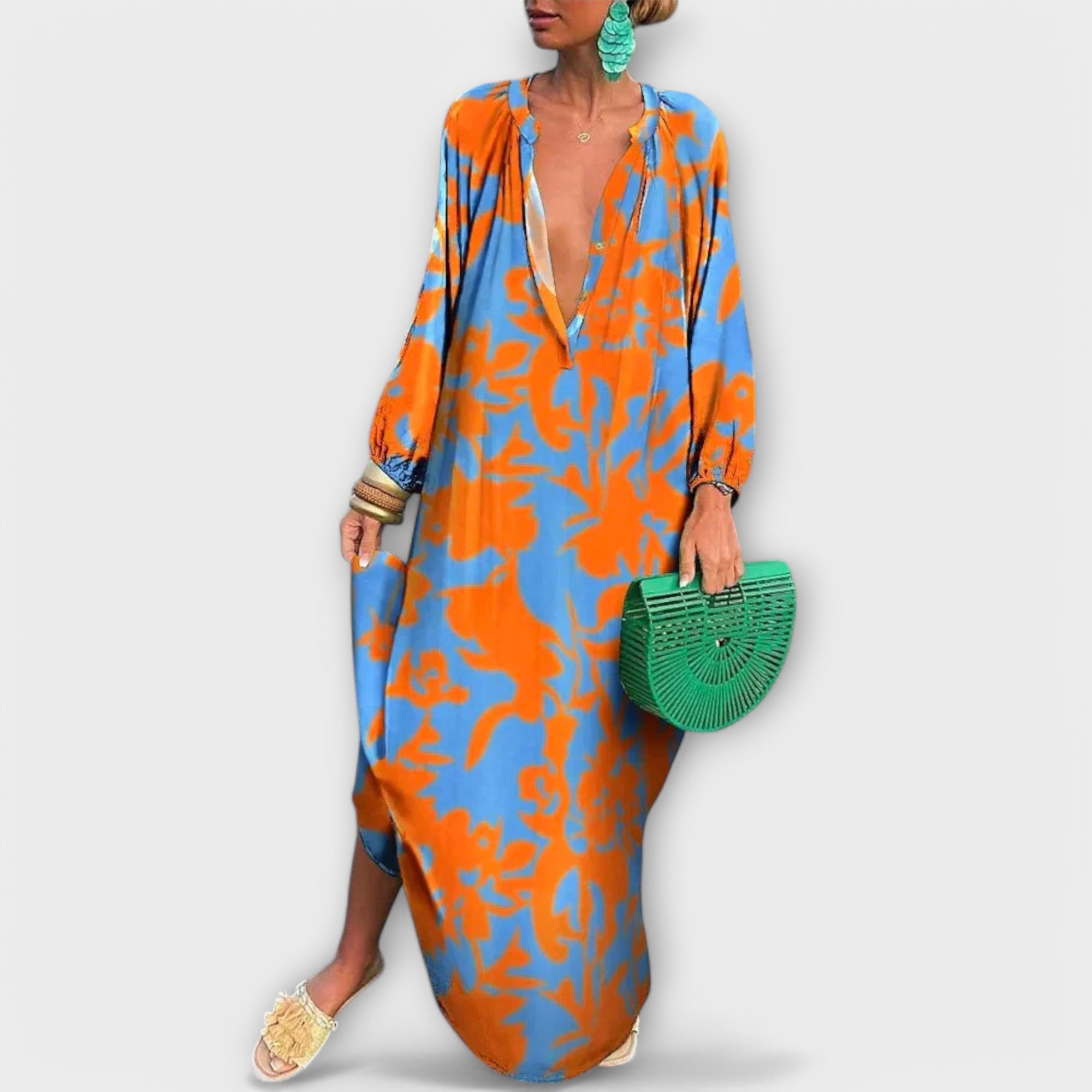 Alice - Vestido Maxi Boémio de Manga Longa