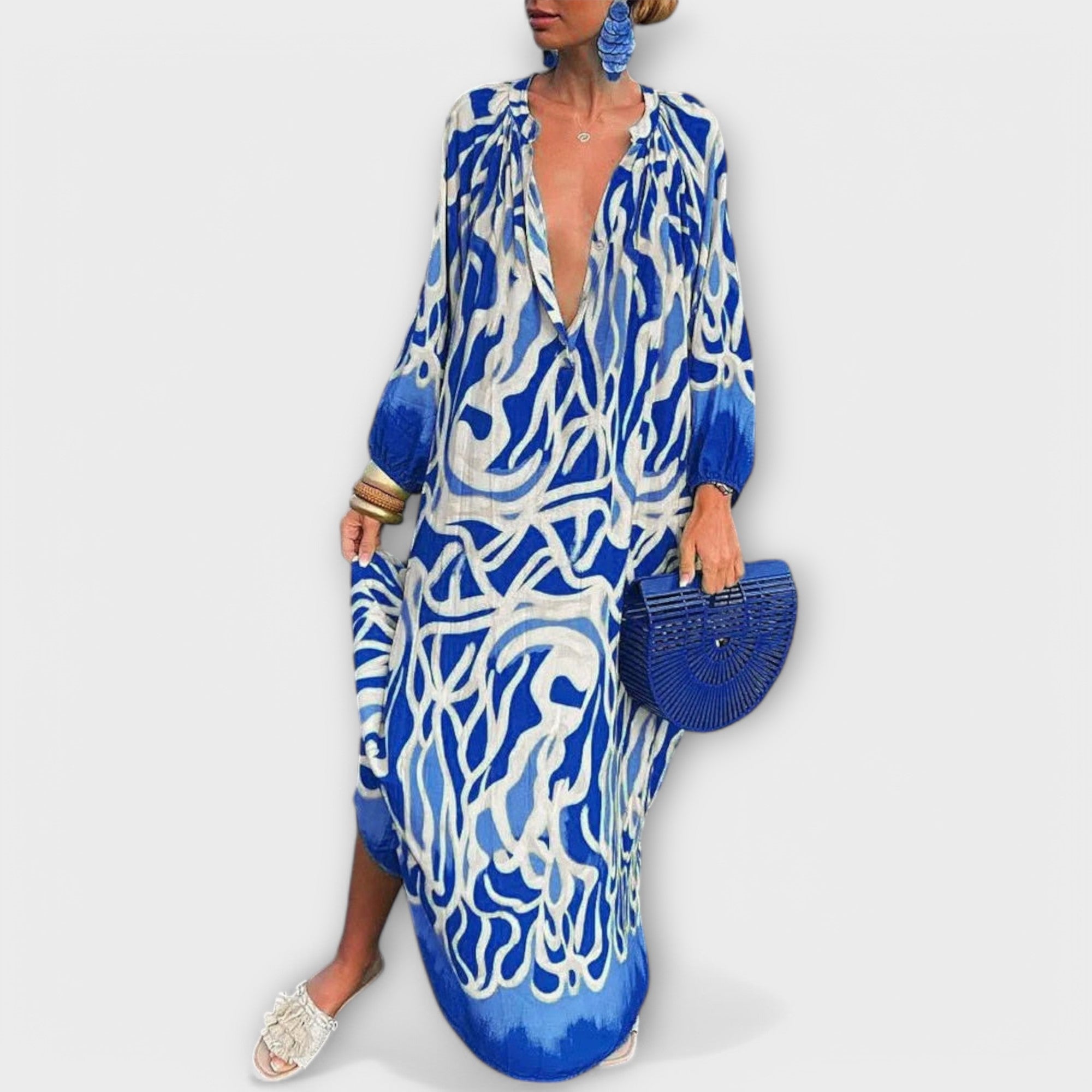 Alice - Vestido Maxi Boémio de Manga Longa