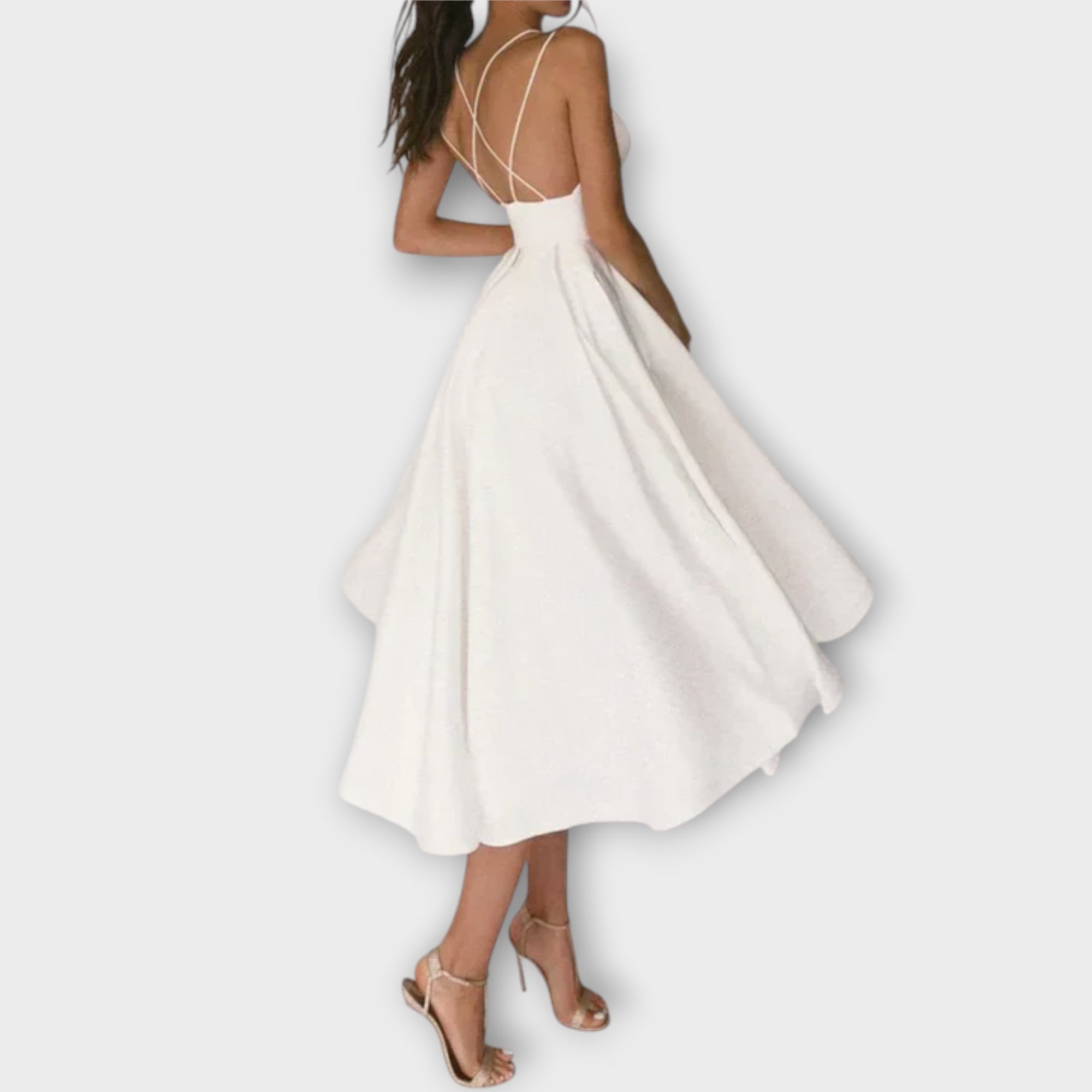 Ailana - Vestido Feminino com Decote V Profundo