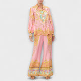 Sage - Camisa Relaxada de Sereia e Conjunto de Calças com Cintura Elástica