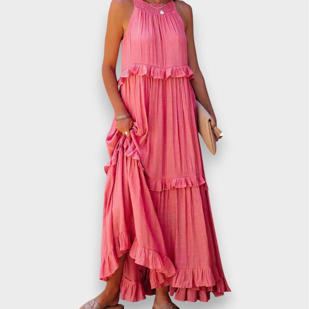 Alina | Vestido Sem Mangas com Detalhe em Renda